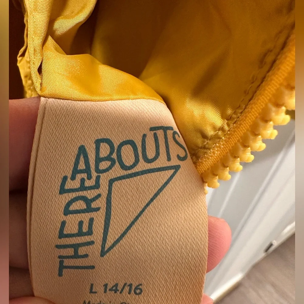 Thereabouts Unisex Packable Yellow Puffer Jacket with Hood, Youth Large (14/16)